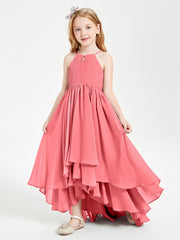 Abiti Damigella Junior In Chiffon Gonna Asimmetrica A Cascata Cocomero