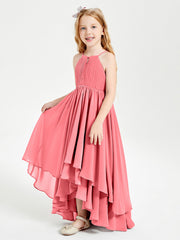 Abiti Damigella Junior In Chiffon Gonna Asimmetrica A Cascata Cocomero