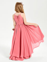 Abiti Damigella Junior In Chiffon Gonna Asimmetrica A Cascata Cocomero