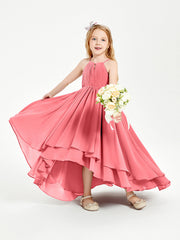 Abiti Damigella Junior In Chiffon Gonna Asimmetrica A Cascata Cocomero