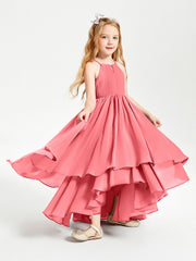 Abiti Damigella Junior In Chiffon Gonna Asimmetrica A Cascata Cocomero
