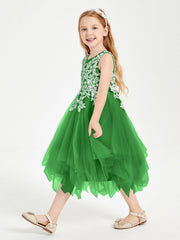 Abiti Damigella Junior In Tulle Lunghezza Al Polpaccio Verde