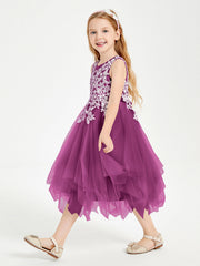 Abiti Damigella Junior In Tulle Lunghezza Al Polpaccio Orchidea