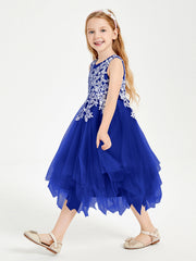 Abiti Damigella Junior In Tulle Lunghezza Al Polpaccio Blu Royal