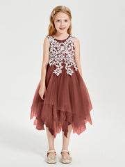 Abiti Damigella Junior In Tulle Lunghezza Al Polpaccio Terracotta
