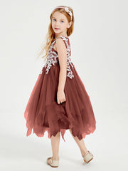 Abiti Damigella Junior In Tulle Lunghezza Al Polpaccio Terracotta
