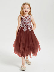 Abiti Damigella Junior In Tulle Lunghezza Al Polpaccio Terracotta