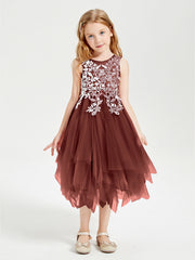 Abiti Damigella Junior In Tulle Lunghezza Al Polpaccio Terracotta