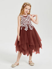 Abiti Damigella Junior In Tulle Lunghezza Al Polpaccio Terracotta
