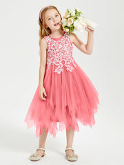 Abiti Damigella Junior In Tulle Lunghezza Al Polpaccio Cocomero