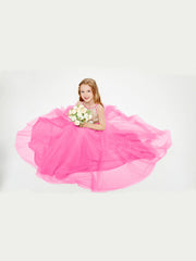 Abito Damigella Junior Lungo Top Con Paillettes Gonna In Tulle Azalea