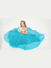 Abito Damigella Junior Lungo Top Con Paillettes Gonna In Tulle Giada
