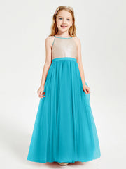 Abito Damigella Junior Lungo Top Con Paillettes Gonna In Tulle Giada