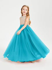 Abito Damigella Junior Lungo Top Con Paillettes Gonna In Tulle Giada
