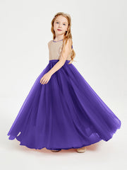 Abito Damigella Junior Lungo Top Con Paillettes Gonna In Tulle Regency
