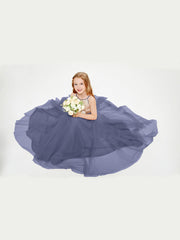 Abito Damigella Junior Lungo Top Con Paillettes Gonna In Tulle Tempesta