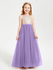 Abito Damigella Junior Lungo Top Con Paillettes Gonna In Tulle Tahiti