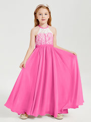 Abiti Da Damigella Lunghi In Chiffon Top In Pizzo Azalea