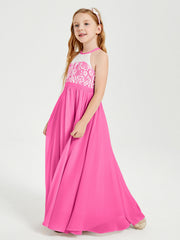Abiti Da Damigella Lunghi In Chiffon Top In Pizzo Azalea