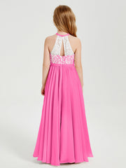 Abiti Da Damigella Lunghi In Chiffon Top In Pizzo Azalea