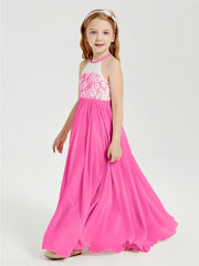 Abiti Da Damigella Lunghi In Chiffon Top In Pizzo Azalea