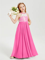 Abiti Da Damigella Lunghi In Chiffon Top In Pizzo Azalea