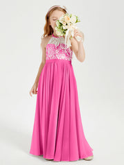 Abiti Da Damigella Lunghi In Chiffon Top In Pizzo Azalea