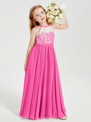 Abiti Da Damigella Lunghi In Chiffon Top In Pizzo Azalea