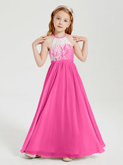 Abiti Da Damigella Lunghi In Chiffon Top In Pizzo Azalea
