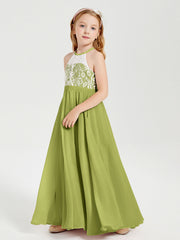 Abiti Da Damigella Lunghi In Chiffon Top In Pizzo Trifoglio