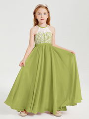 Abiti Da Damigella Lunghi In Chiffon Top In Pizzo Trifoglio