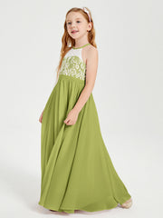 Abiti Da Damigella Lunghi In Chiffon Top In Pizzo Trifoglio