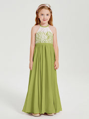 Abiti Da Damigella Lunghi In Chiffon Top In Pizzo Trifoglio