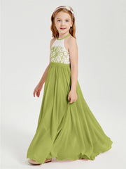 Abiti Da Damigella Lunghi In Chiffon Top In Pizzo Trifoglio