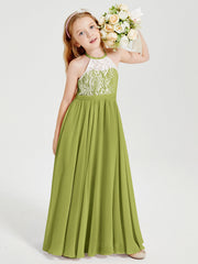 Abiti Da Damigella Lunghi In Chiffon Top In Pizzo Trifoglio