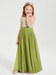 Abiti Da Damigella Lunghi In Chiffon Top In Pizzo Trifoglio