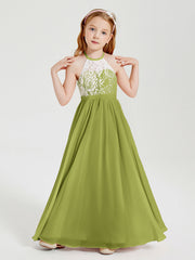 Abiti Da Damigella Lunghi In Chiffon Top In Pizzo Trifoglio