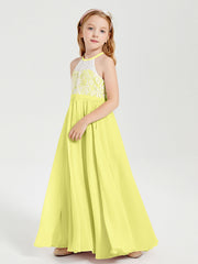 Abiti Da Damigella Lunghi In Chiffon Top In Pizzo Narciso