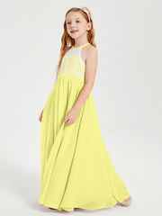 Abiti Da Damigella Lunghi In Chiffon Top In Pizzo Narciso
