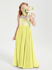 Abiti Da Damigella Lunghi In Chiffon Top In Pizzo Narciso