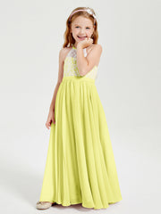 Abiti Da Damigella Lunghi In Chiffon Top In Pizzo Narciso