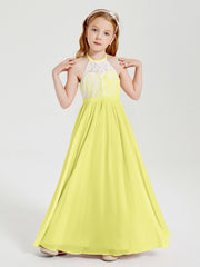 Abiti Da Damigella Lunghi In Chiffon Top In Pizzo Narciso