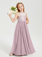 Abiti Da Damigella Lunghi In Chiffon Top In Pizzo Crepuscolo