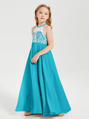 Abiti Da Damigella Lunghi In Chiffon Top In Pizzo Giada