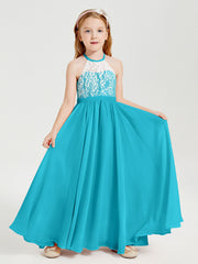 Abiti Da Damigella Lunghi In Chiffon Top In Pizzo Giada