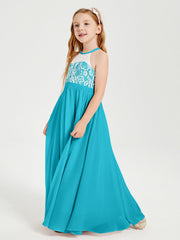 Abiti Da Damigella Lunghi In Chiffon Top In Pizzo Giada
