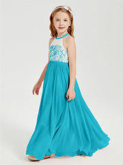 Abiti Da Damigella Lunghi In Chiffon Top In Pizzo Giada