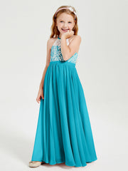 Abiti Da Damigella Lunghi In Chiffon Top In Pizzo Giada