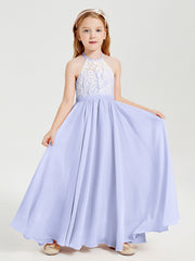 Abiti Da Damigella Lunghi In Chiffon Top In Pizzo Lavanda