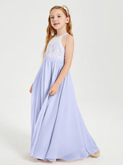 Abiti Da Damigella Lunghi In Chiffon Top In Pizzo Lavanda